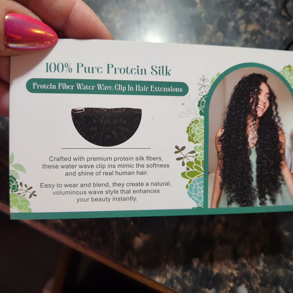 Source Unknown Protein Silk Water Wave Clip-In Extensions - Black